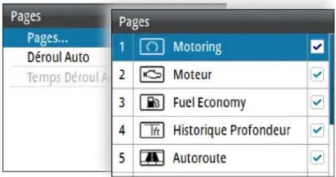 SIMRAD IS42J - Activation/désactivation d'une page - 1