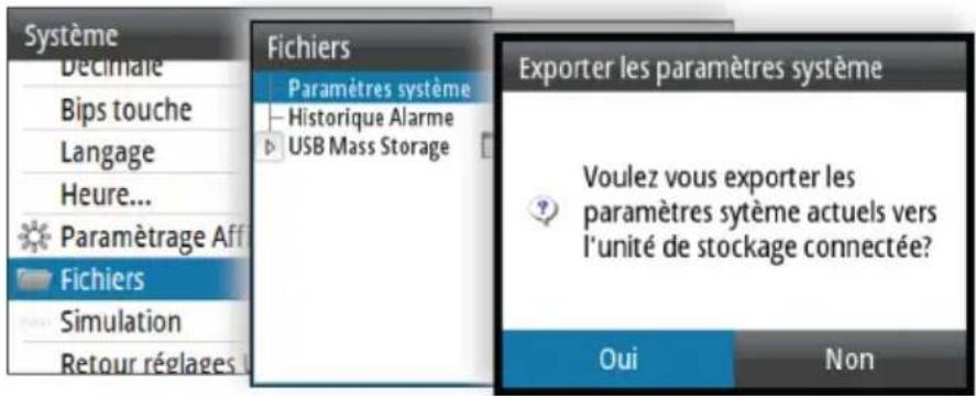 SIMRAD IS42J - Exporter les paramètres système - 1