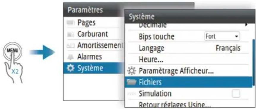 SIMRAD IS42J - Accès à la boîte de dialogue Fichiers - 1