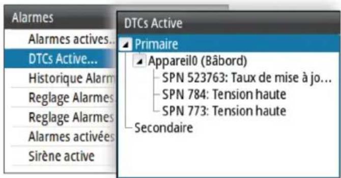SIMRAD IS42J - DTC actifs (codes de diagnostic de défauts) - 1