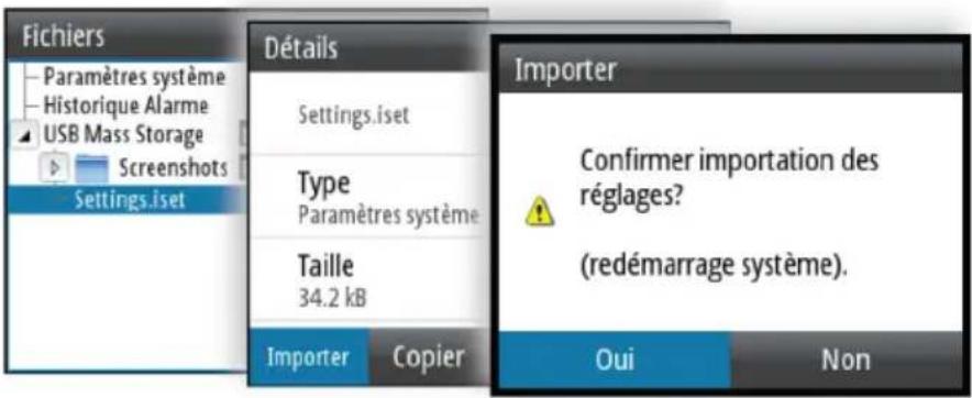 SIMRAD IS42J - Importer les paramètres système - 1