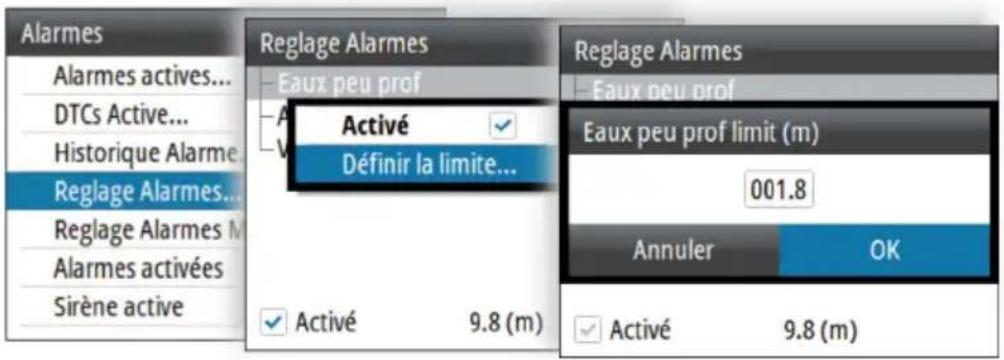SIMRAD IS42J - Réglage Alarmes - 1