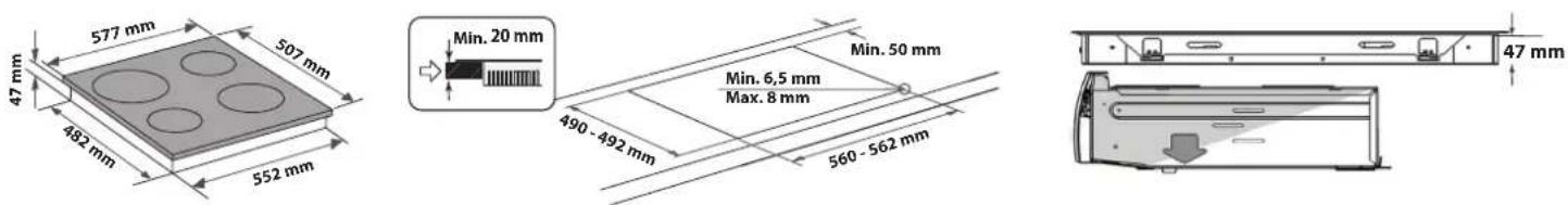 BLAUPUNKT 5EE64350 - DIMENSIONS ET DISTANCES A RESPECTER - 2