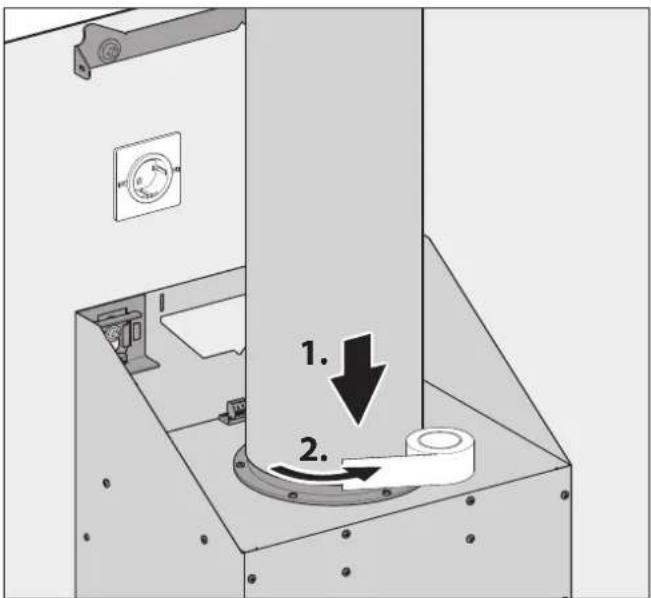 BERBEL Ergoline 2 BKH 70 EG2 - Raccordement de la conduite d'évacuation d'air vicié (en mode évacuation d'air vicié et en mode hybride) - 1