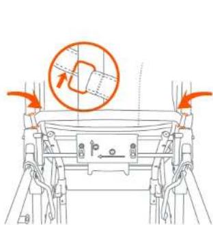 Technical diagram showing a mechanical assembly with a highlighted circular component and directional arrows indicating motion or force.