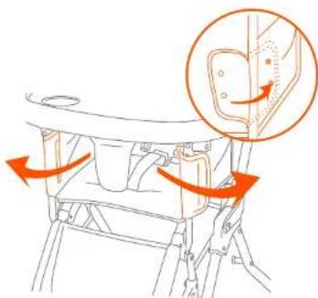 Diagram illustrating a mechanical assembly with directional arrows and an inset showing a component detail with motion arrows.