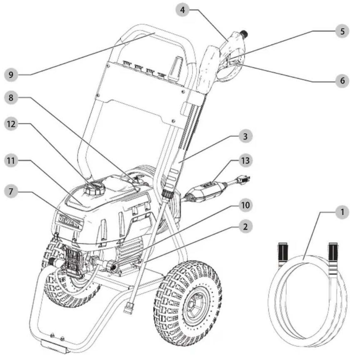 Technical diagram of a water heater with numbered parts for identification and assembly reference.