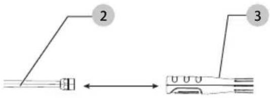 Diagram showing two connected components labeled 2 and 3, with arrows indicating direction of connection.