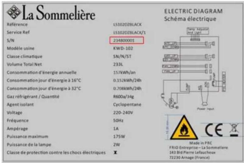LA SOMMELIERE LS102DZBLACK - TARGHETTA INFORMATIVA - 1