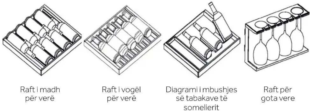 HAIER CSW9619ENGBW - Diagramet embushjes se shisheve per raftet endryshme - 1
