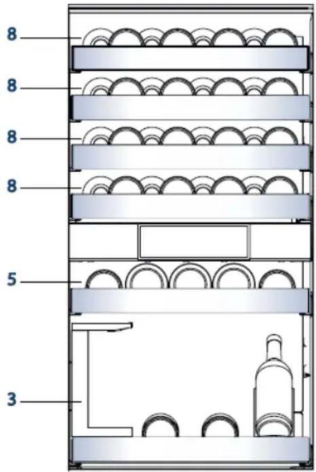 HAIER CSW9619ENGBW - Uspořadani běznych láhvi vina v prostoru pro ukladani vina - 2