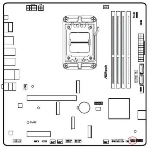 ASROCK B850M Pro RS - Embases et connecteurs de la carte mère - 5