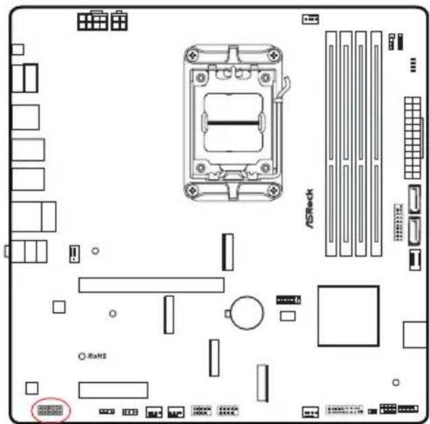 ASROCK B850M Pro RS - Embases et connecteurs de la carte mère - 15