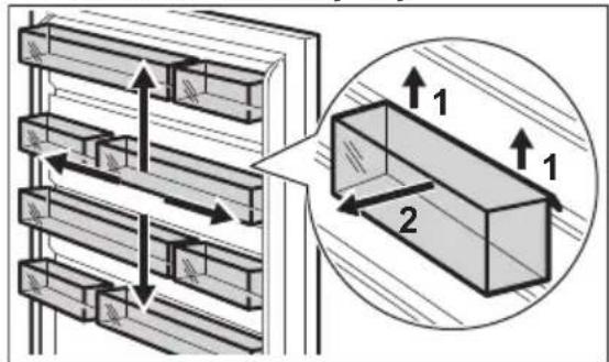 ELECTROLUX KRF6DD18S1 - Umiestjenie poličiek na dvierkach - 1