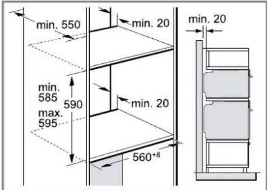 BOSCH HBA553BA3F - Installation de deux apparils superposés - 1