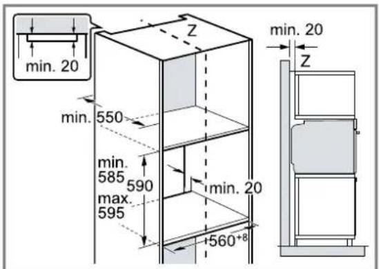 BOSCH HBA553BA3F - Installation dans un meuble haut - 1