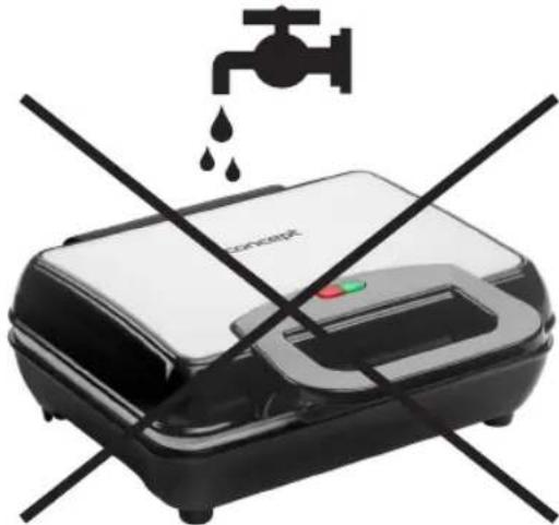 Concept VF3040 - NEVER IMMERSE THE APPLIANCE INTO WATER OR OTHER LIQUID! - 1