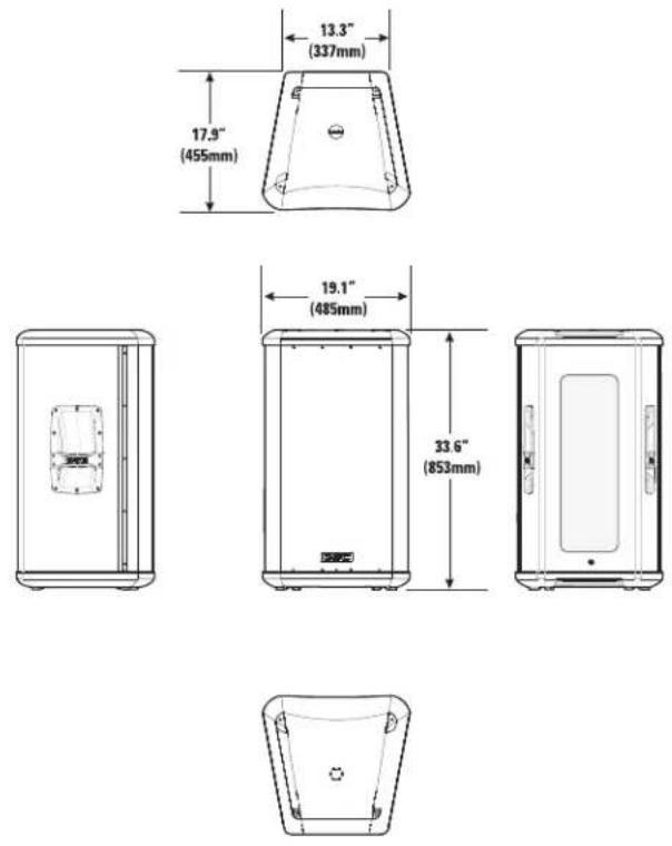 QSC HPR151i - Dimensions, HPR152i - 1
