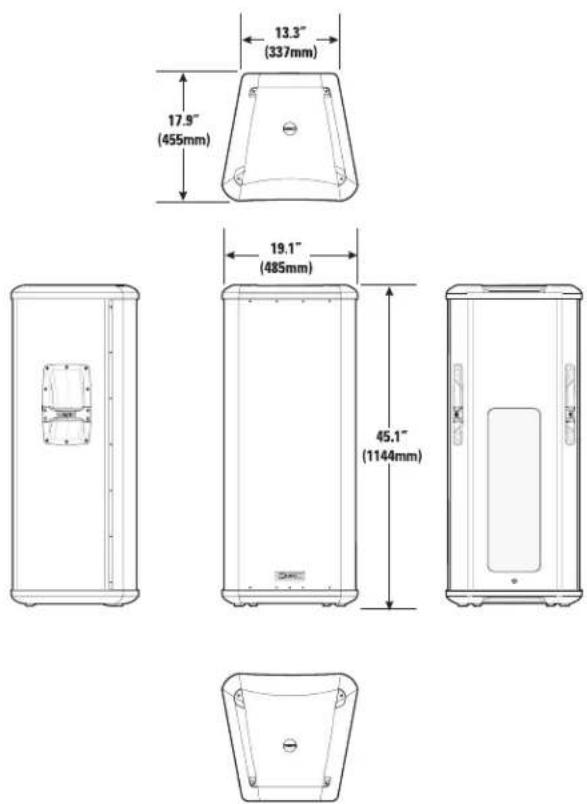 QSC HPR151i - Abmessungen, HPR153i - 1