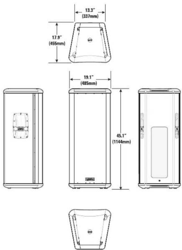 QSC HPR151i - Dimensions, HPR153i - 1
