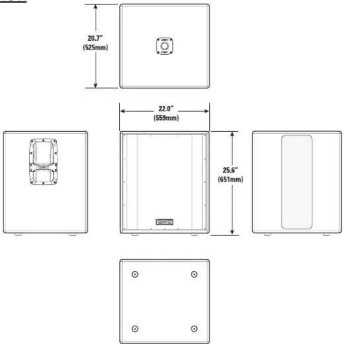 QSC HPR151i - Abmessungen, HPR151i - 1