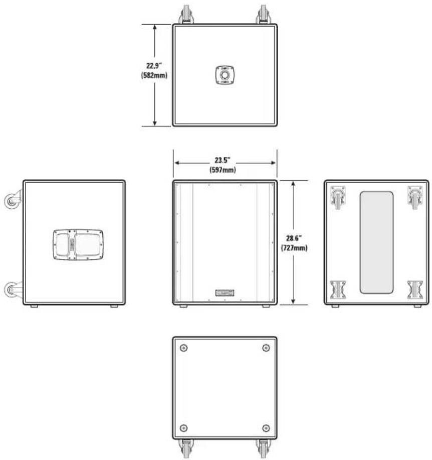 QSC HPR151i - Abmessungen, HPR181i - 1