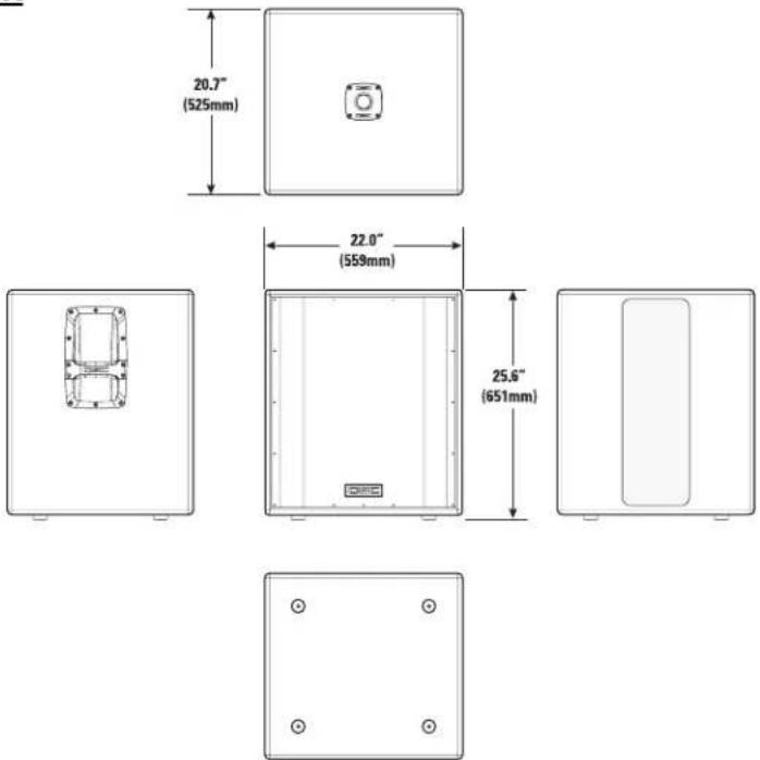 QSC HPR151i - Dimensions, HPR153i - 2
