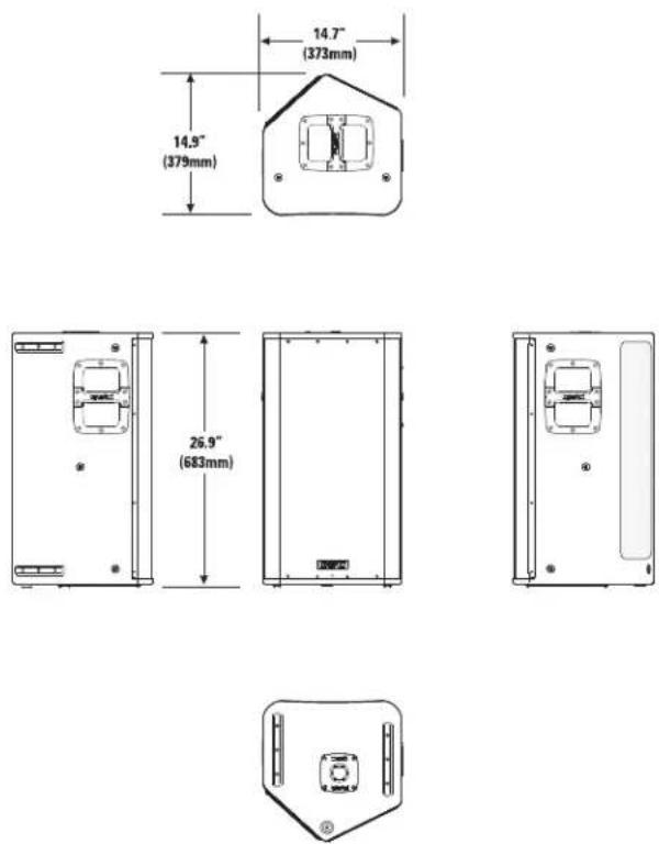 QSC HPR151i - Dimensions, HPR122i - 1