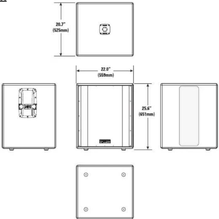 QSC HPR151i - Dimensions, HPR153i - 2