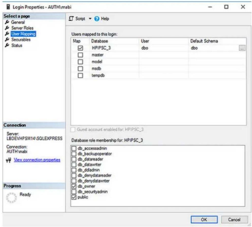 HP Security Manager - Configuration de la sécurité de base de données distante - 2