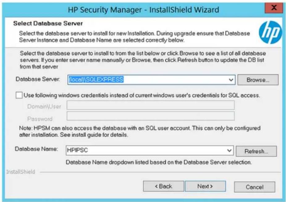 HP Security Manager - Mise à niveau de l'application Web et de la base de données sur le même ordinateur - 9
