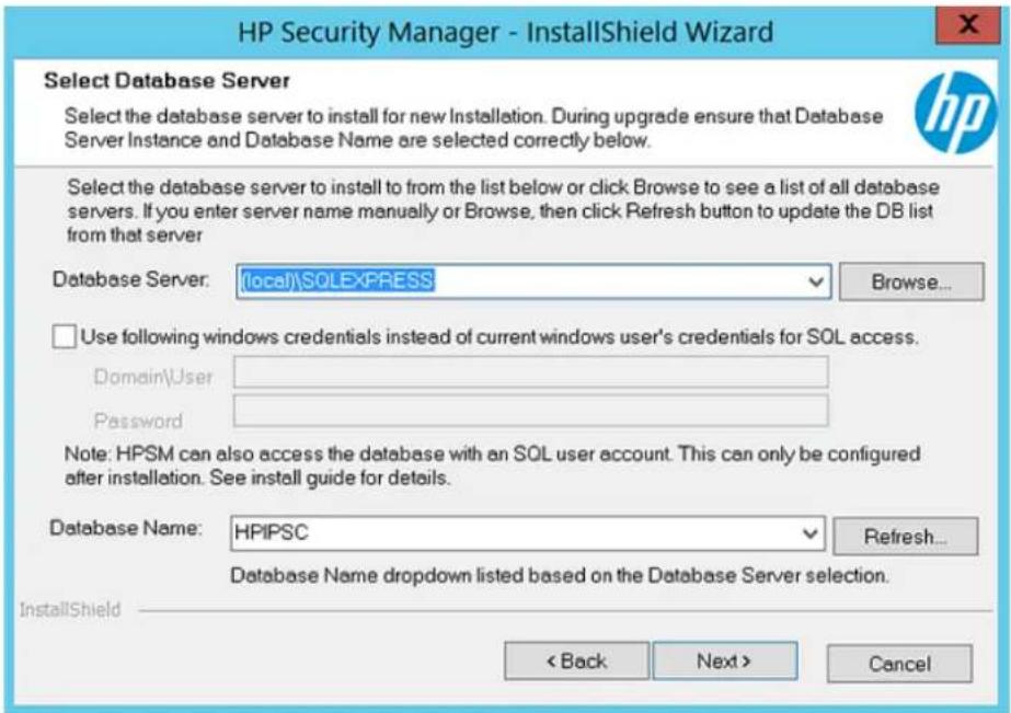 HP Security Manager - Pointage vers une base de données existante sur un serveur SQL distant (à distance uniquement) - 5