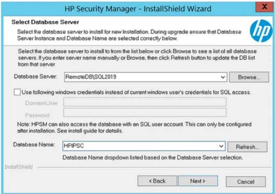 HP Security Manager - Mise à niveau de la base de données distante HP Security Manager et l'application Web sans droits d'accès à la base de données à l'aide de scripts SQL - 11
