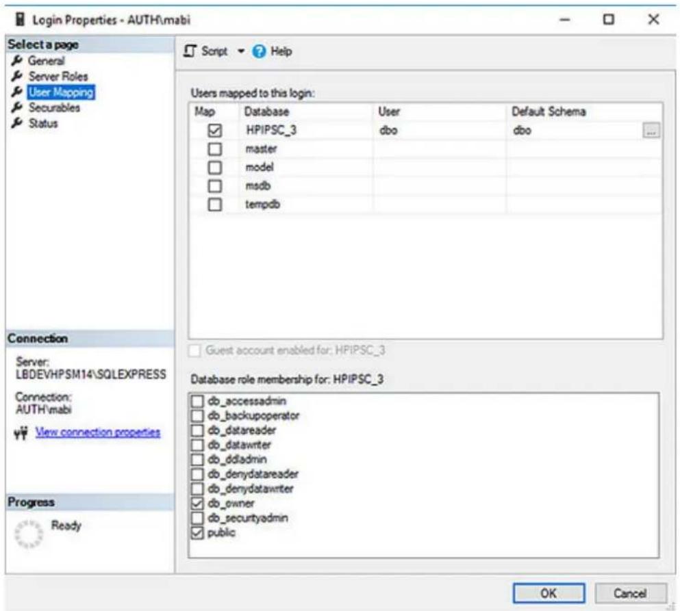 HP Security Manager - Configuration de la sécurité de la base de données pour les serveurs Microsoft SQL existants - 2