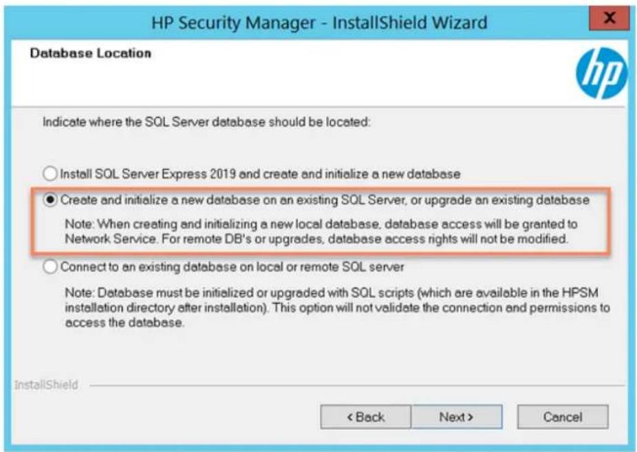 HP Security Manager - Installation de la base de données sur un autre ordinateur - 11