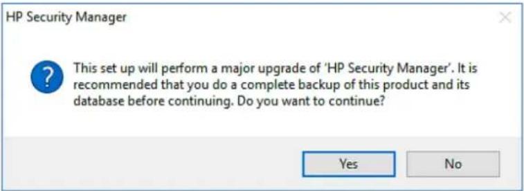 HP Security Manager - Mise à niveau de l'application Web et de la base de données sur le même ordinateur - 2