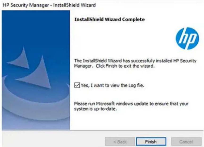 HP Security Manager - Mise à niveau de HP Security Manager et de la base de données distante à l'aide du programme d'installation avec des droits d'accès complets à la base de données distante - 10