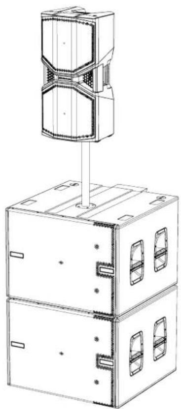DB Technologies Opera Reevo 212 - INSTALLATION ON A SUBWOOFER - 1