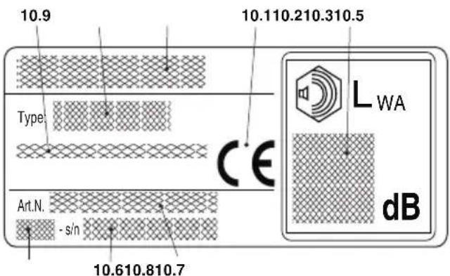 ALPINA ACS 41 - NAPISNA TABLICA Z OSNOVNIIMI PODATKI - 1
