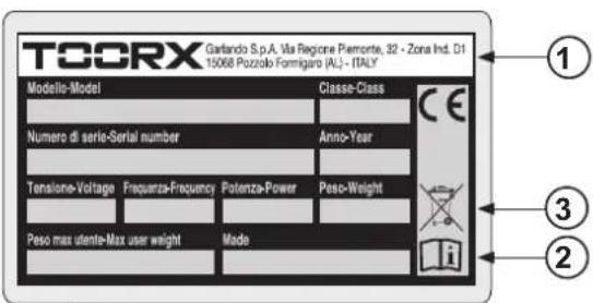 Toorx BRX300 - Etiquettes sur le produit - 2