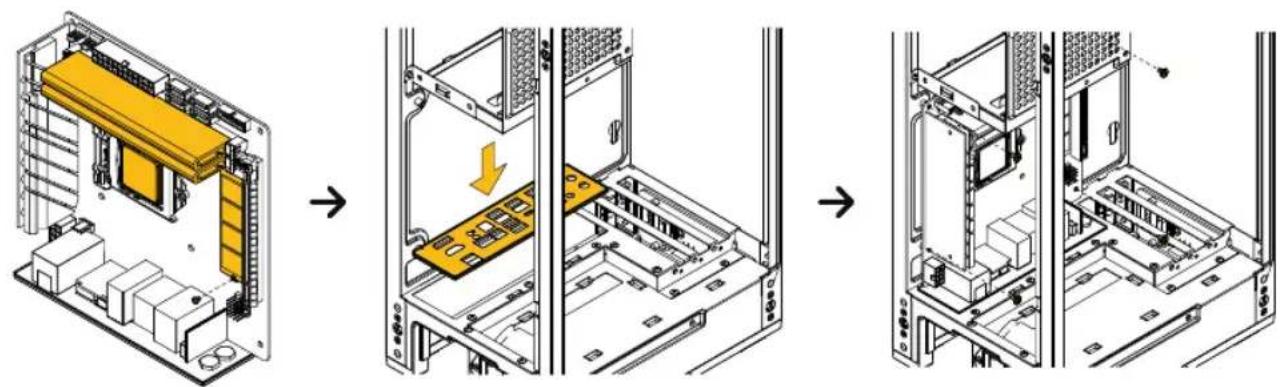 HYTE Revolt 3 - Motherboard vormontieren und installmenten - Installieren Sie CPU, RAM und M.2-Laufwerke, bevor Sie das Motherboard in das Gehäuse einbauen. - 1