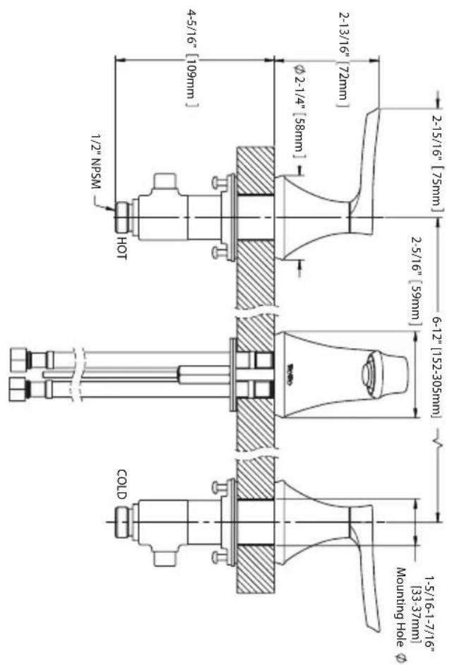 TOTO Silas TL210DD12 - ROUGH-IN DIMENSIONS / DIMENSIONES PRELIMINARES / DIMENSIONS BRUTES - 1