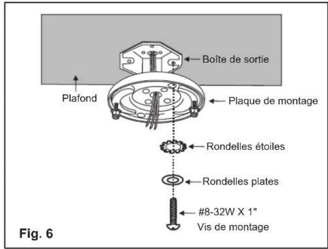 Hinkley Lighting 992002FBN - INSTALLATION DE LA PLAQUE DE MONTAGE SUR UNE BOITE DE PRISE (MONTÉE DIRECTEMENT SUR UNE SOLIVE DE PLAFOND) - 2