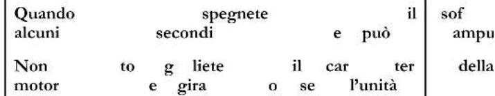 Quando spegnete il sof alcuni secondi e può ampu Non to g liete il car ter della motor e gira o se l'unità