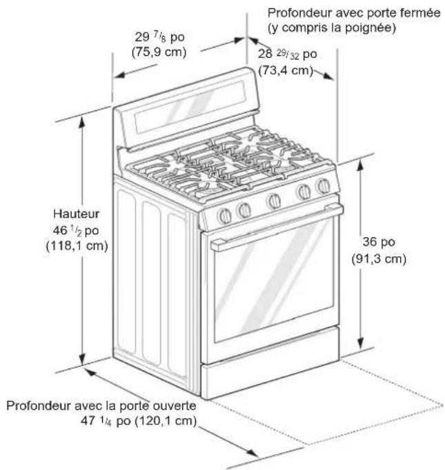 LG LRGN6325X - Dimensions et dégagements - 2