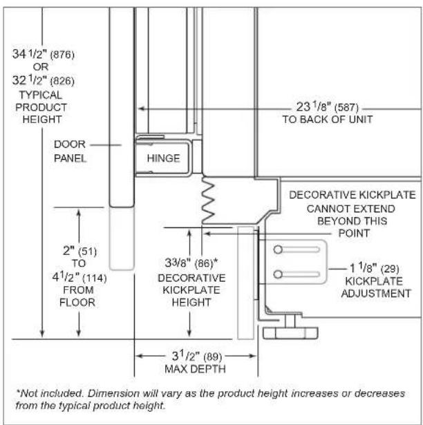 Sub-Zero DEU2450RL - TOE KICK CLEARANCE - 1