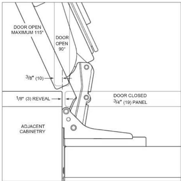 Sub-Zero DEU2450RL - MAXIMUM DOOR OPENING - 1