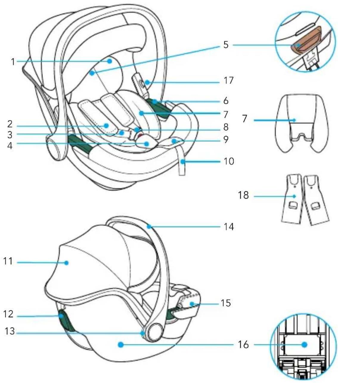 Foppapedretti Commander iSize - CAR SEAT COMPONENTS - 1