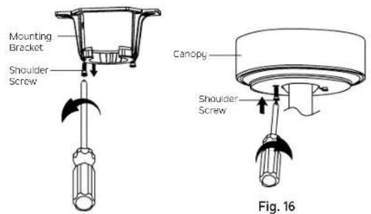 Mounting Bracket Shoulder Screw Canopy Shoulder Screw Fig. 16