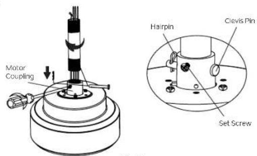 Motor Coupling Hairpin Clevis Pin Set Screw